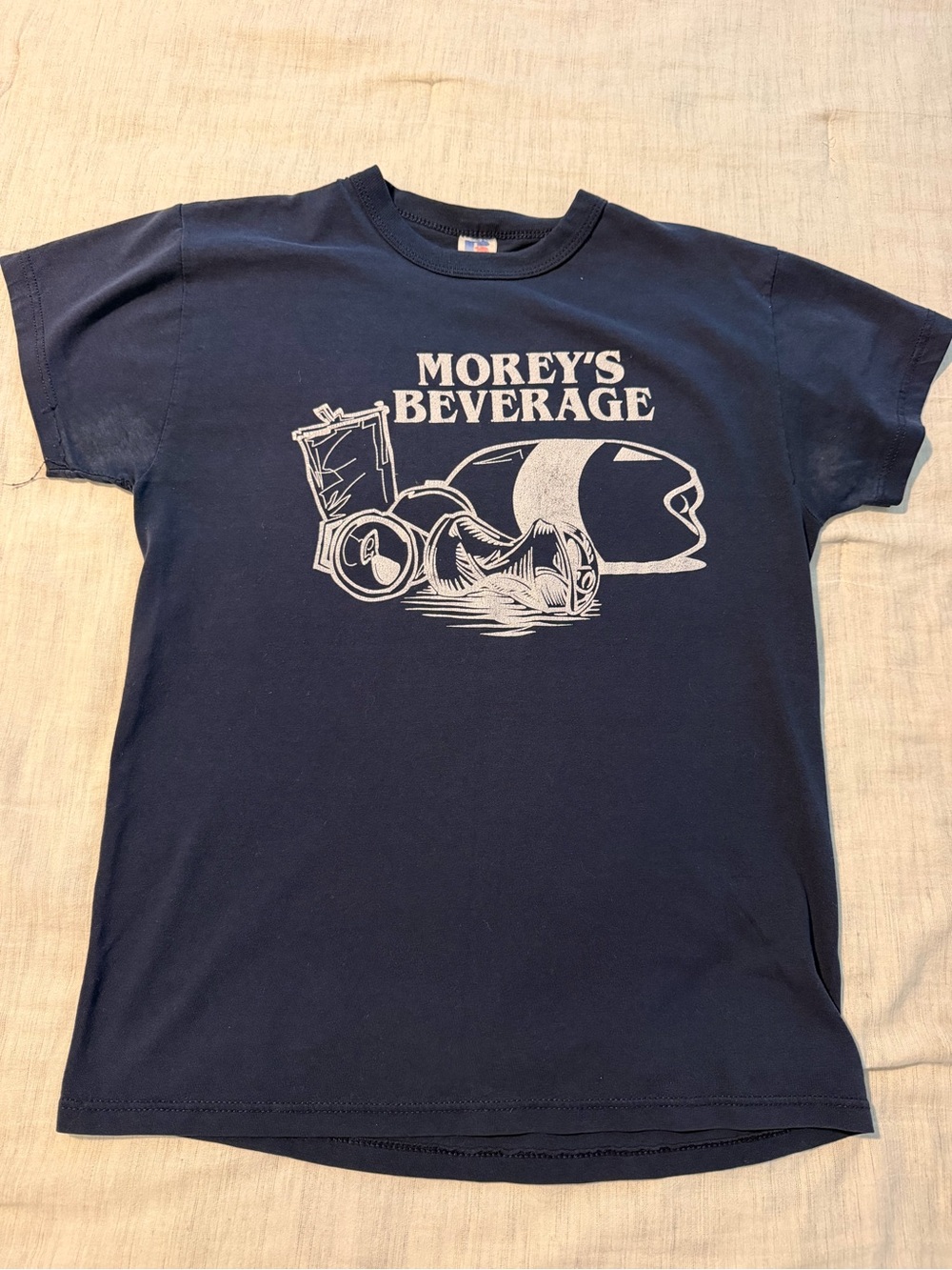 Russell Athletic Navy and White Graphic Crewneck Tee